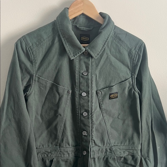 RVCA Green Button-Up Coverall jumpsuit - Picture 2 of 9